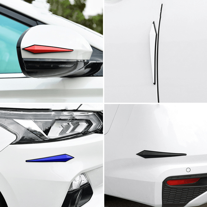 4pcs 3D Car Door Protector Rubber Wall Guard Safety Bumper