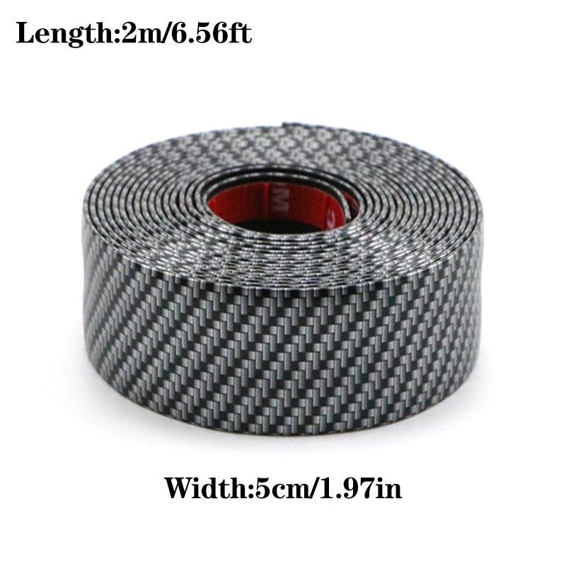 2M Carbon Fiber Rubber Soft Trim Bumper Strip DIY Door Sill Protector Edge Guard