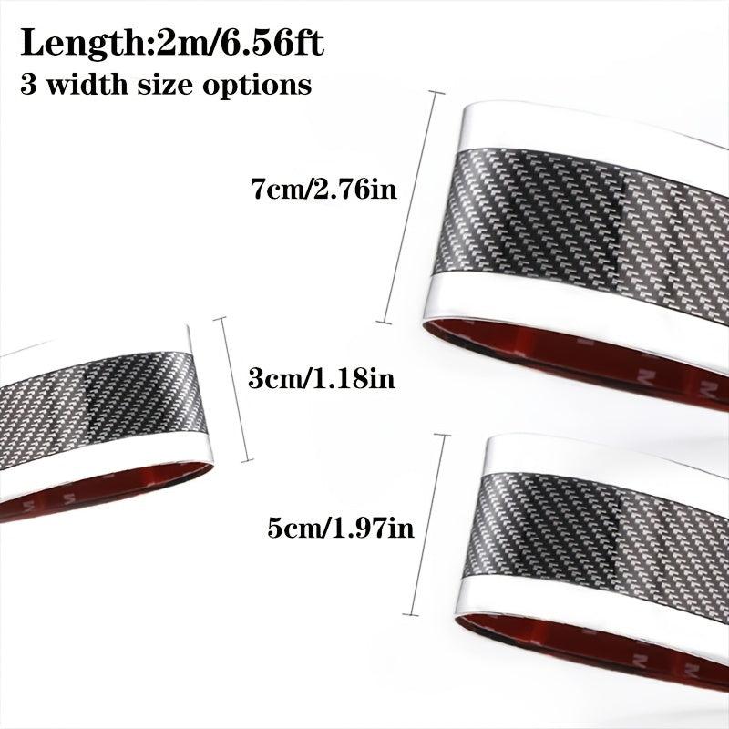 2M Carbon Fiber Rubber Soft Trim Bumper Strip DIY Door Sill Protector Edge Guard