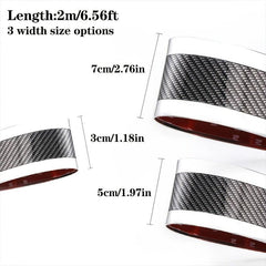 2M Carbon Fiber Rubber Soft Trim Bumper Strip DIY Door Sill Protector Edge Guard