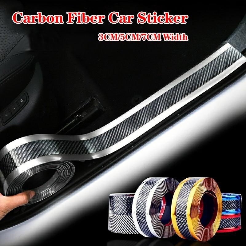 2M Carbon Fiber Rubber Soft Trim Bumper Strip DIY Door Sill Protector Edge Guard