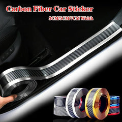 2M Carbon Fiber Rubber Soft Trim Bumper Strip DIY Door Sill Protector Edge Guard