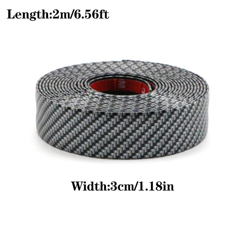 2M Carbon Fiber Rubber Soft Trim Bumper Strip DIY Door Sill Protector Edge Guard