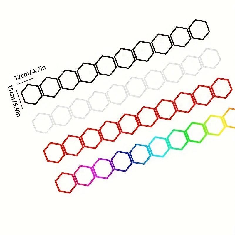 10pcs Reflective Car Body Stickers Hexagon Pattern Side Door Stickers
