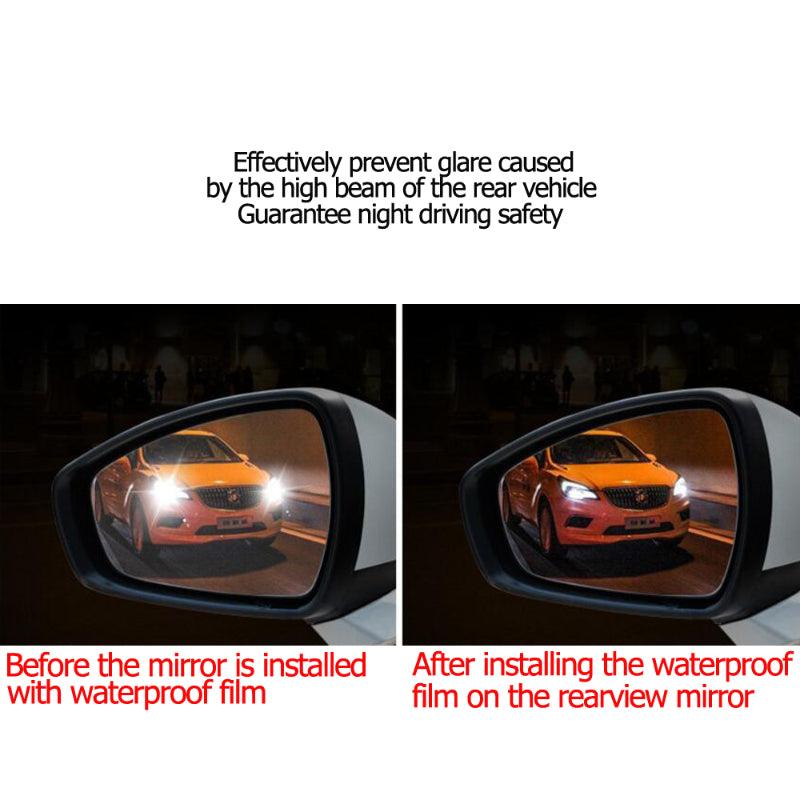 4pcs Car Rainproof Film Rearview Mirror Anti Fog Waterproof Clear Protective