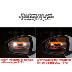 4pcs Car Rainproof Film Rearview Mirror Anti Fog Waterproof Clear Protective