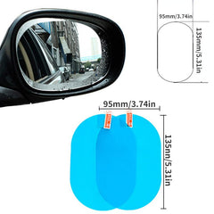 4pcs Car Rainproof Film Rearview Mirror Anti Fog Waterproof Clear Protective