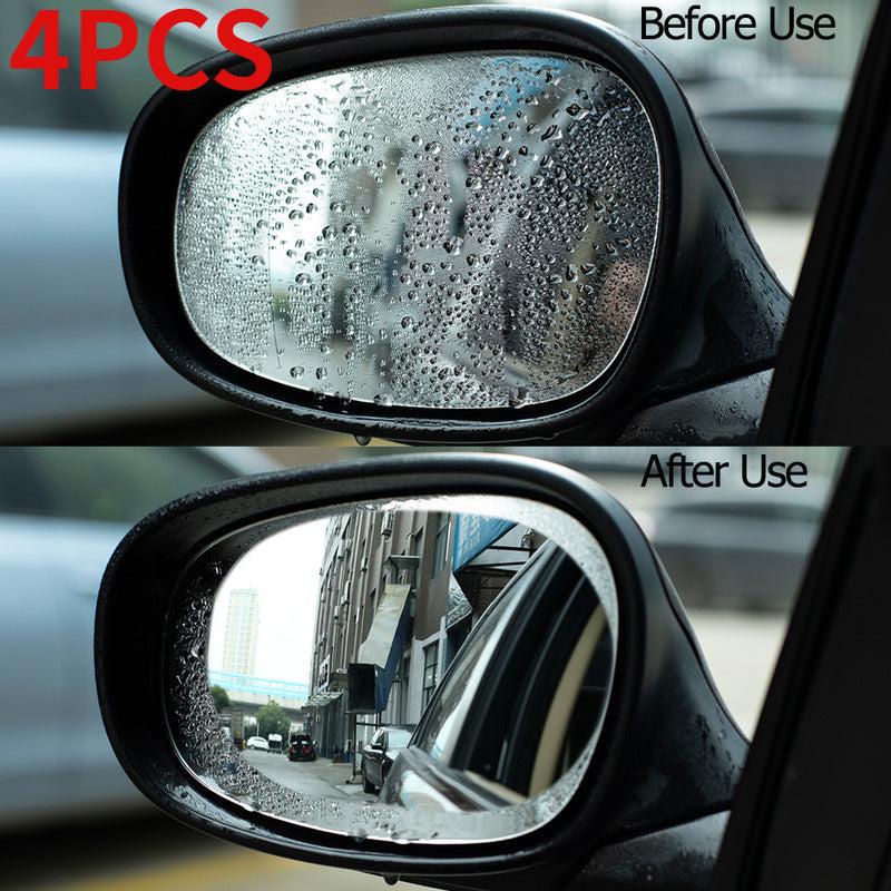 4pcs Car Rainproof Film Rearview Mirror Anti Fog Waterproof Clear Protective
