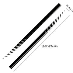 2pcs Stripe Pattern Vinyl Sticker Skirts for Racing Sports Cars