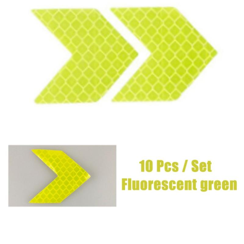 10pcs Reflective Arrow Sign Tape Assorted Colors Self Adhesive Car Sticker