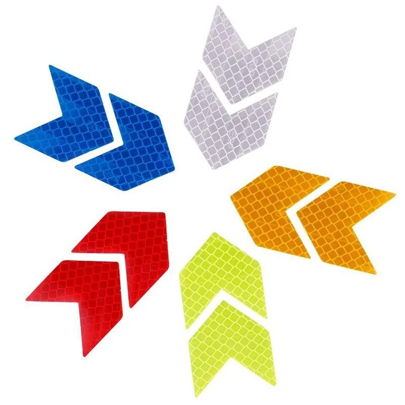 10pcs Reflective Arrow Sign Tape Assorted Colors Self Adhesive Car Sticker