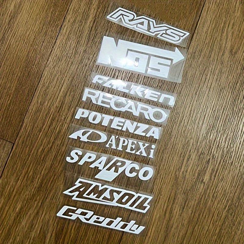 13pcs Racing Sponsor Logos Set Reflective Vinyl Decals