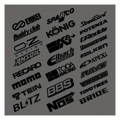 13pcs Racing Sponsor Logos Set Reflective Vinyl Decals
