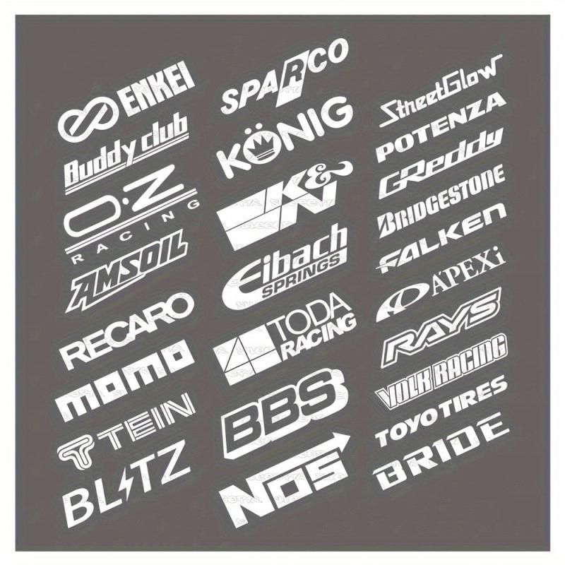 13pcs Racing Sponsor Logos Set Reflective Vinyl Decals