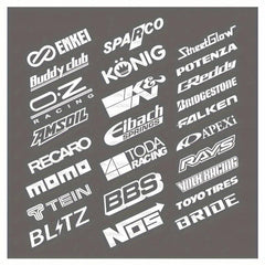 13pcs Racing Sponsor Logos Set Reflective Vinyl Decals