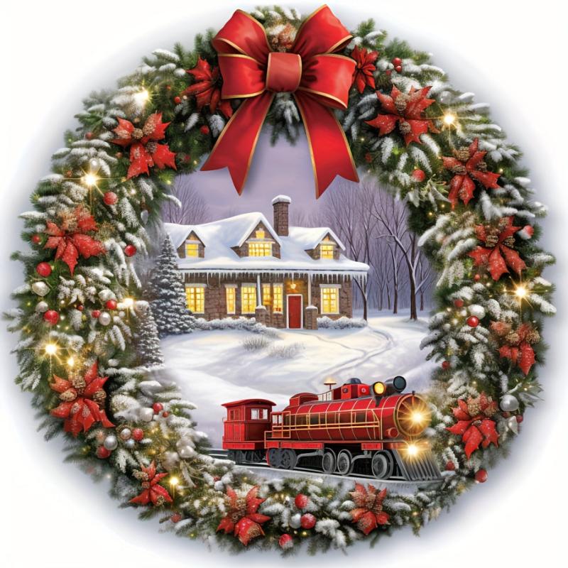 Christmas Wreath Window Sticker DIY Glass & Wall Decor Home