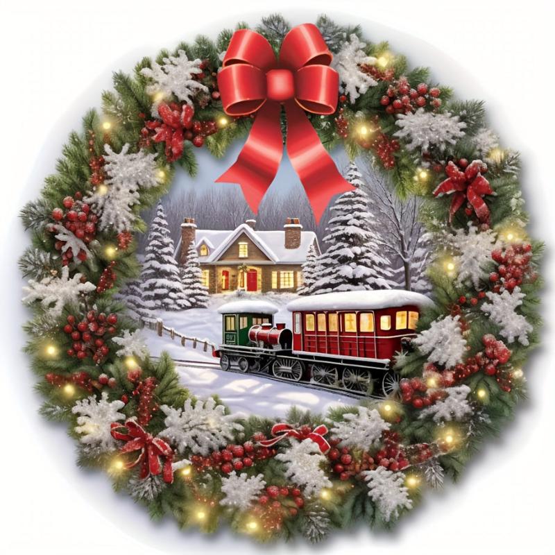 Christmas Wreath Window Sticker DIY Glass & Wall Decor Home