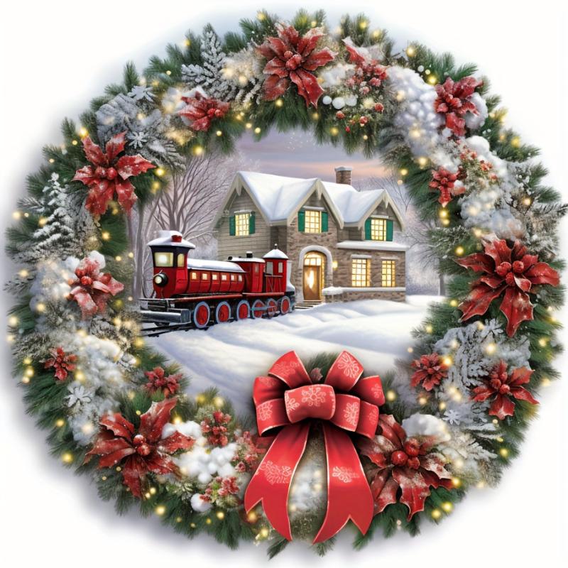 Christmas Wreath Window Sticker DIY Glass & Wall Decor Home