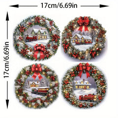 Christmas Wreath Window Sticker DIY Glass & Wall Decor Home