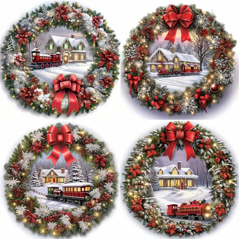 Christmas Wreath Window Sticker DIY Glass & Wall Decor Home
