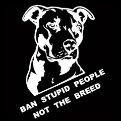 Ban Stupid People Not Breed Pitbull Car Sticker Decals Sliver