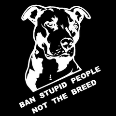 Ban Stupid People Not Breed Pitbull Car Sticker Decals Sliver