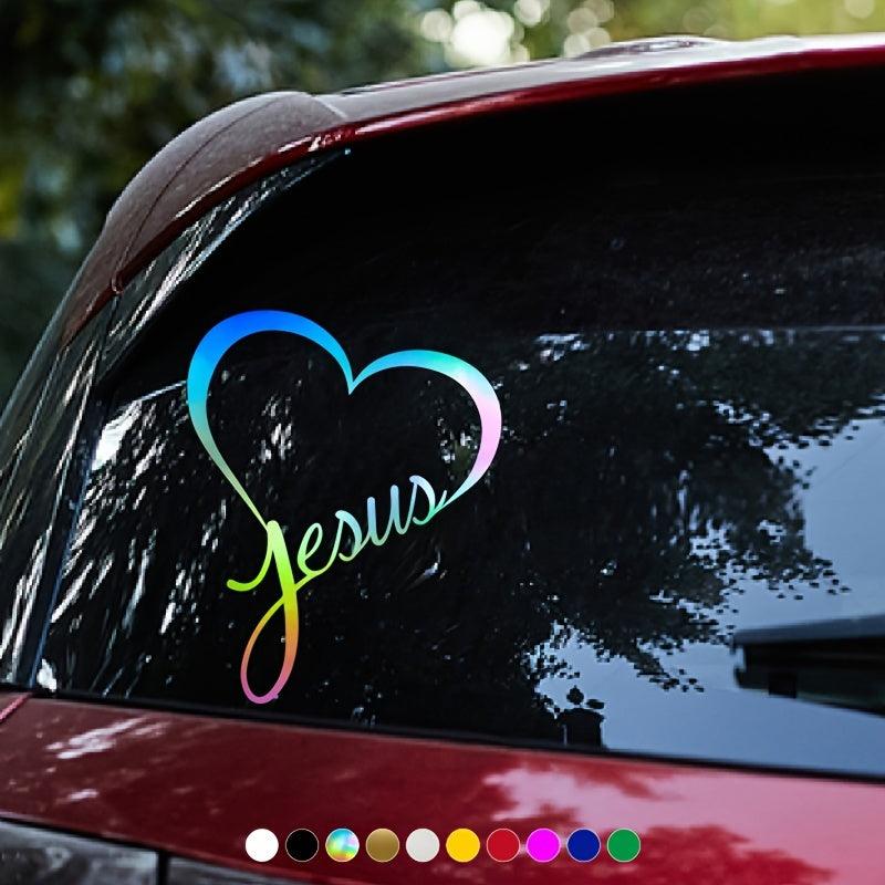 Reflective JESUS HEART Vinyl Car Decal Sticker
