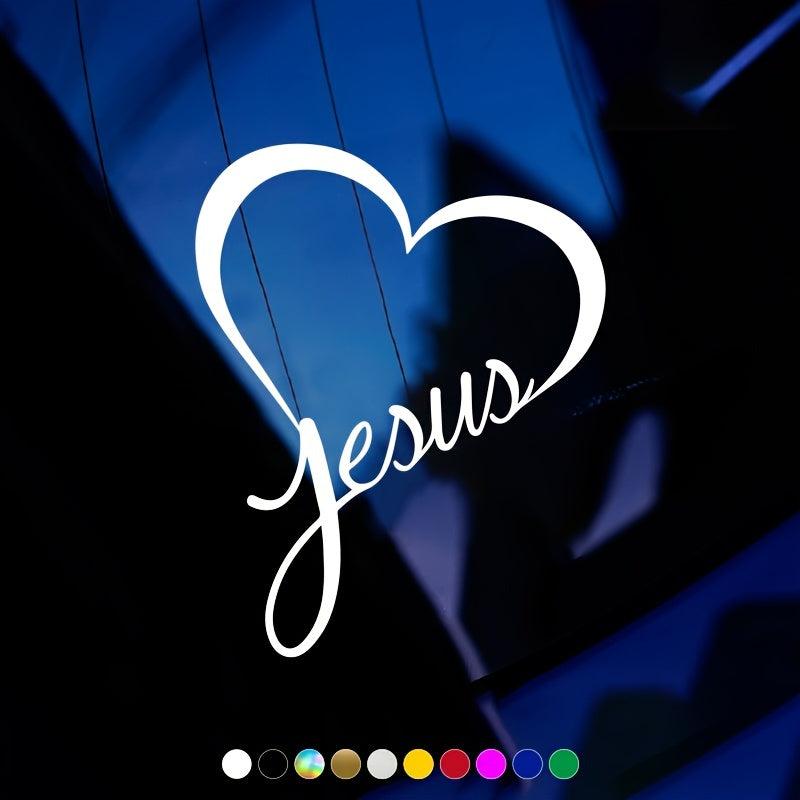 Reflective JESUS HEART Vinyl Car Decal Sticker