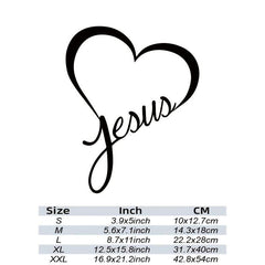 Reflective JESUS HEART Vinyl Car Decal Sticker