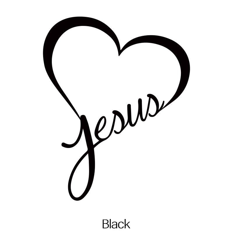 Reflective JESUS HEART Vinyl Car Decal Sticker