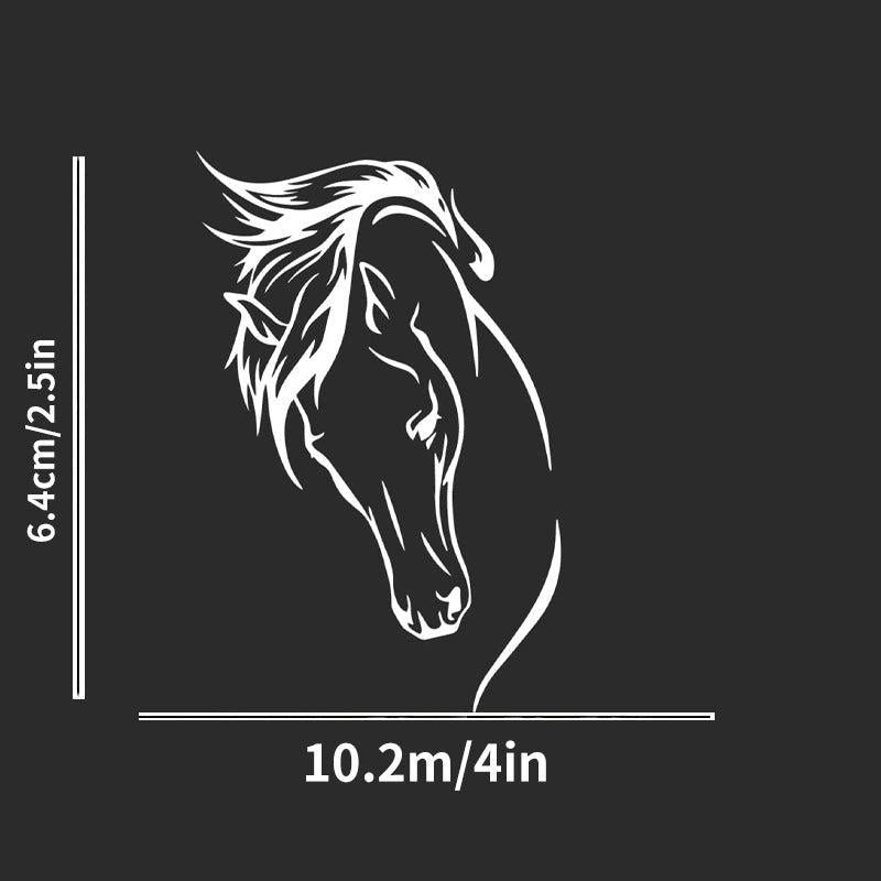 Horse Head Silhouette Car Sticker - Unique Design for Various Surfaces
