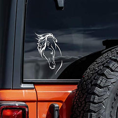 Horse Head Silhouette Car Sticker - Unique Design for Various Surfaces