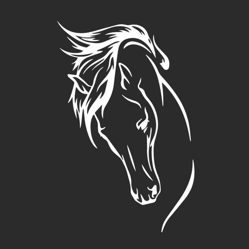 Horse Head Silhouette Car Sticker - Unique Design for Various Surfaces