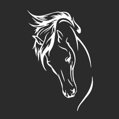 Horse Head Silhouette Car Sticker - Unique Design for Various Surfaces
