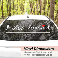 Just Married Car Decals Window Stickers Wedding Decorations