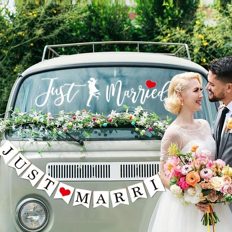 Just Married Car Decals Window Stickers Wedding Decorations