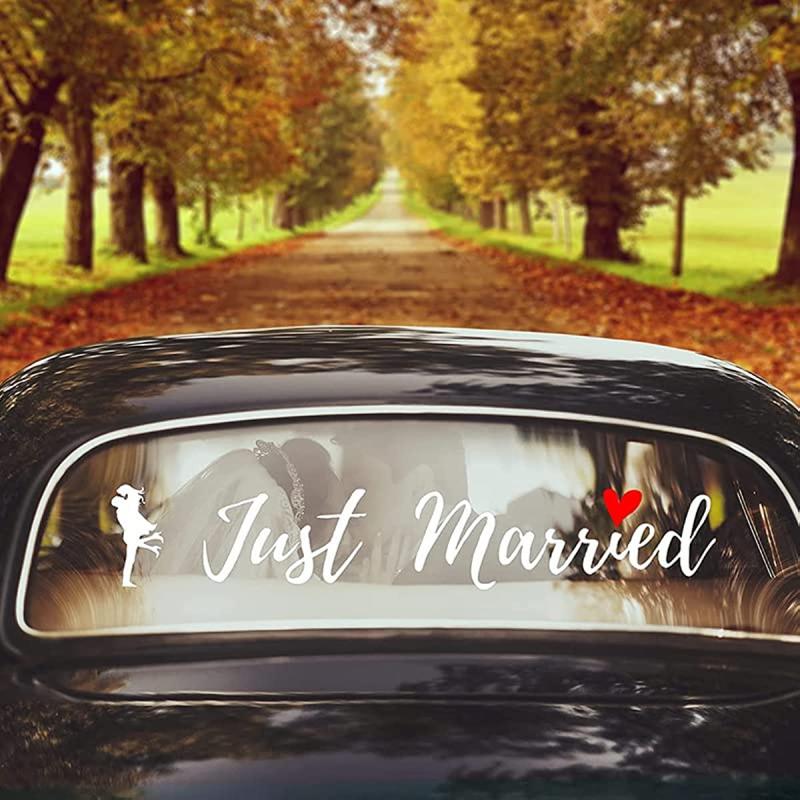 Just Married Car Decals Window Stickers Wedding Decorations