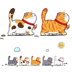 Cartoon Cat Stickers - Cars Motorcycles Water Bottles & More