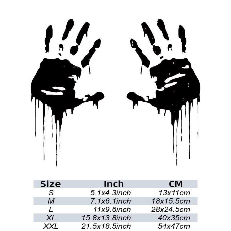 Spooky Zombie Bloody Hands Auto Stickers