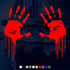 Spooky Zombie Bloody Hands Auto Stickers