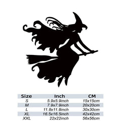 Witch On Broomstick Sticker for Halloween Fun