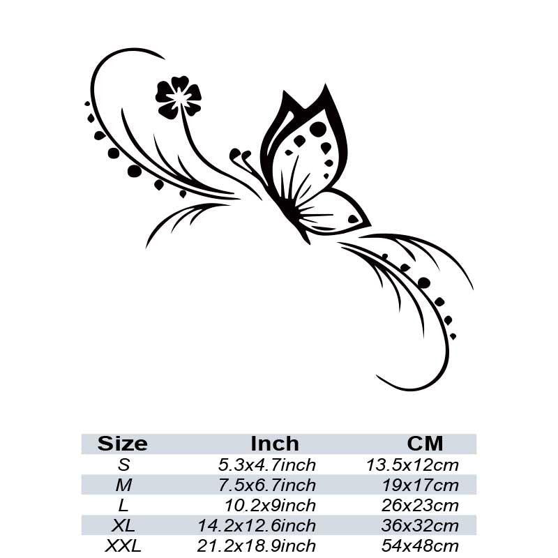 Butterfly Flowers Car Sticker Reflective Vinyl Decals Art Decoration