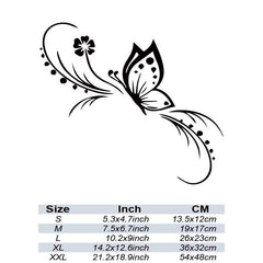 Butterfly Flowers Car Sticker Reflective Vinyl Decals Art Decoration