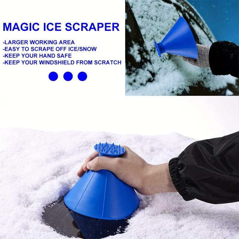 4pcs Ice Scrapers for Car Windshield Snow Scraper Funnel Cone Shape