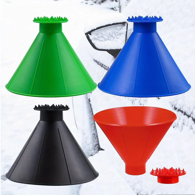 4pcs Ice Scrapers for Car Windshield Snow Scraper Funnel Cone Shape