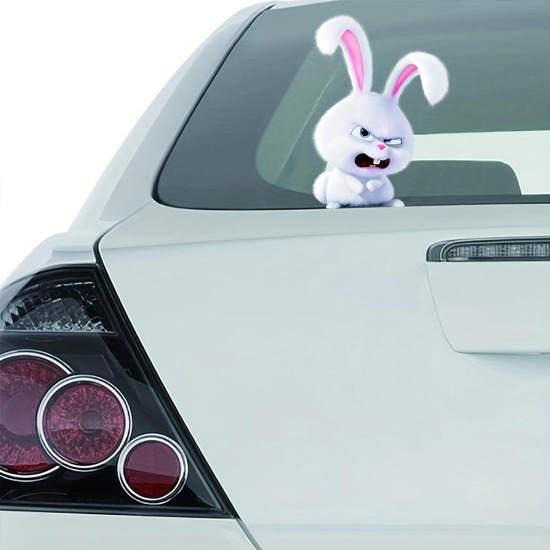 12.7cm Kung Fu Rabbit Car Sticker Motorcycle Laptop Decal Fun Sticker