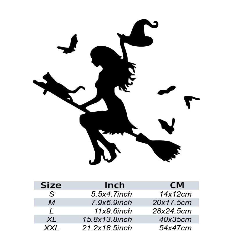 Spooky Witch on a Broomstick Car Sticker