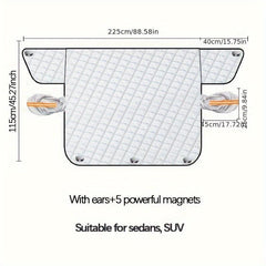 Car Snow Cover PE Aluminum Film 5 Magnets Winter Front Windshield Snow Cover