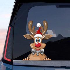 Christmas Peeking Window Sticker Santa Reindeer Snowman Decals