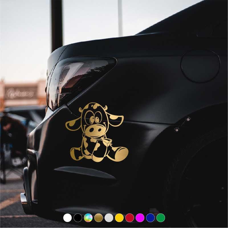 Baby Milk Cow Car Stickers Cartoon Animals Reflective Vinyl Stickers